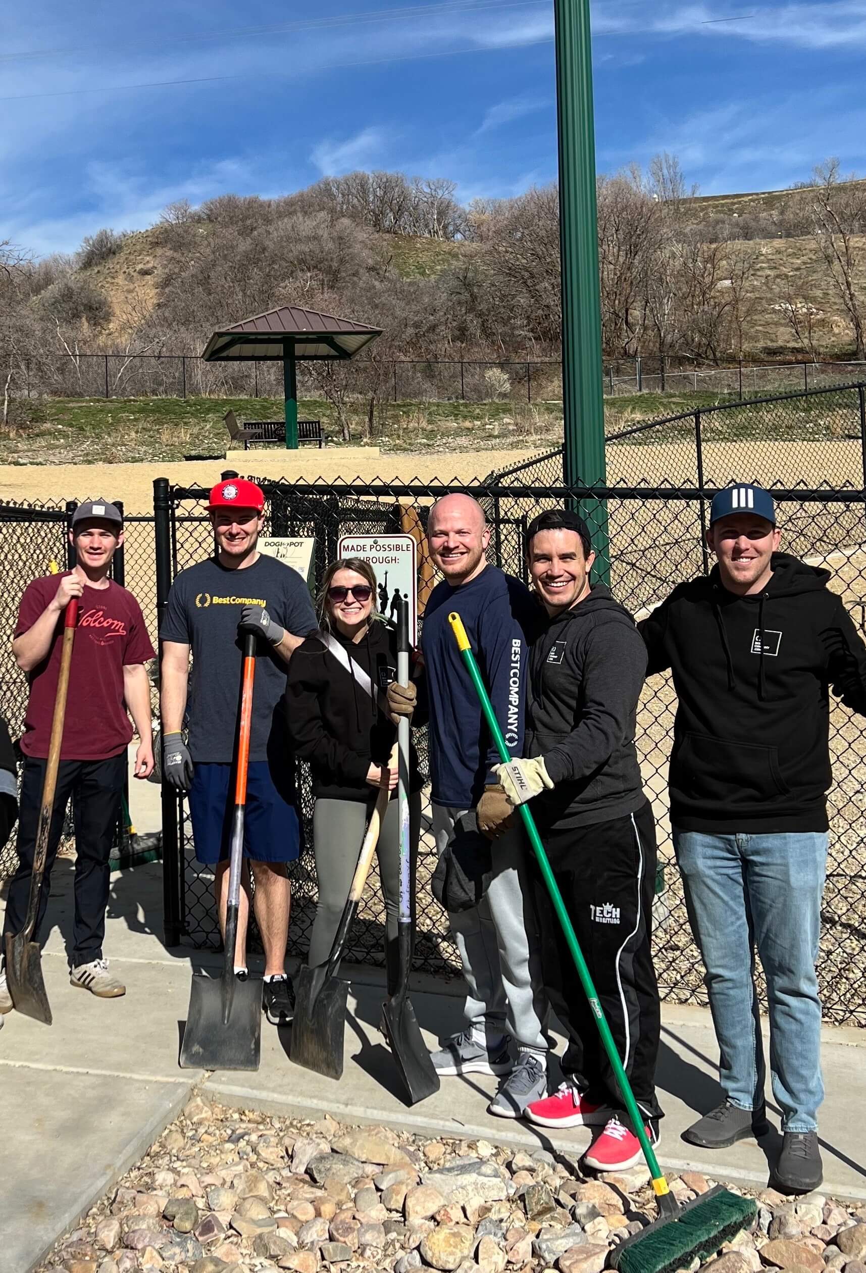 BestCompany.com's Growth Team volunteering at a park.
