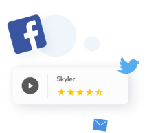 Share via social media and email