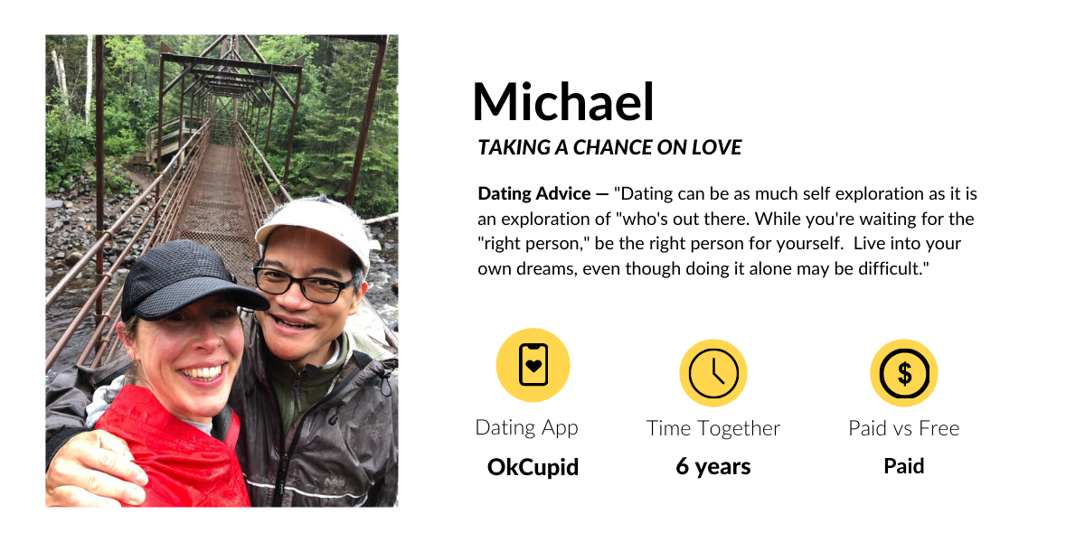 Image of Michael and his wife, an OkCupid success story