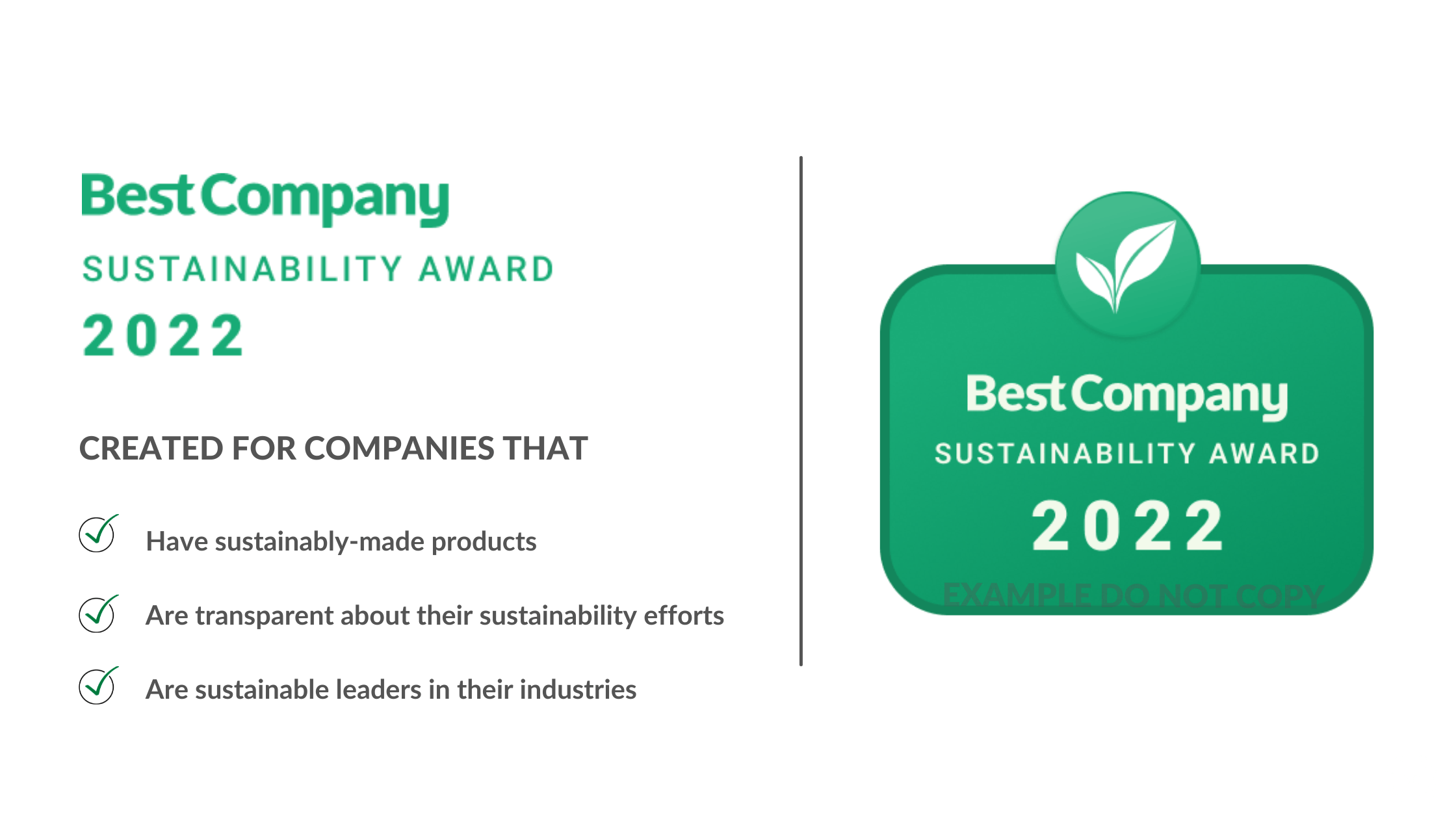 Graphic that features the Best Company Sustainability Badge