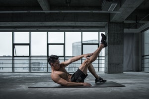 man on a yoga mat