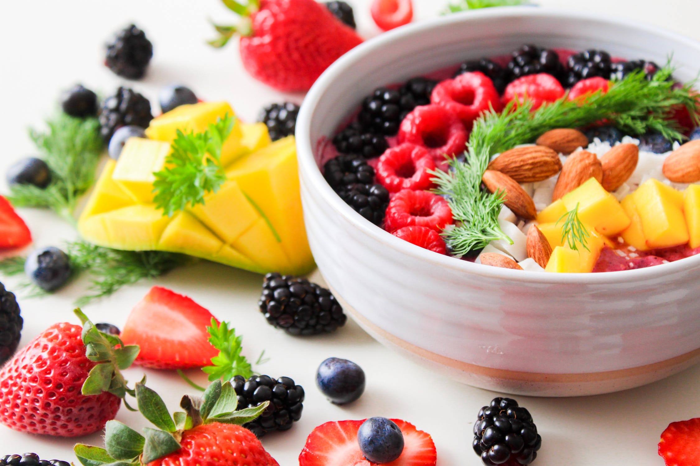 mango and berries