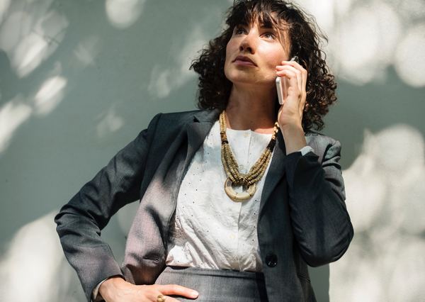 business woman talking on cell phone