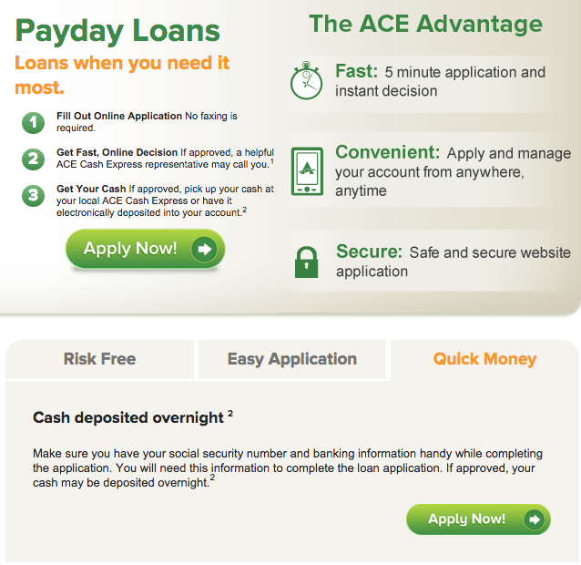 ace online loans california